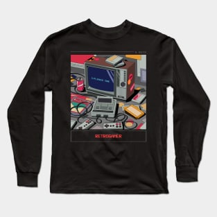 Retro Gamer Cool Gamer Geek Gamer Gamer Decorations Vintage Retro Classic Long Sleeve T-Shirt